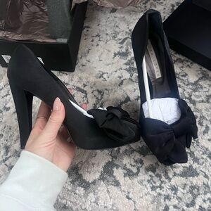 Very cute Pura López peep toe heels, black size 41/10. Come with box.